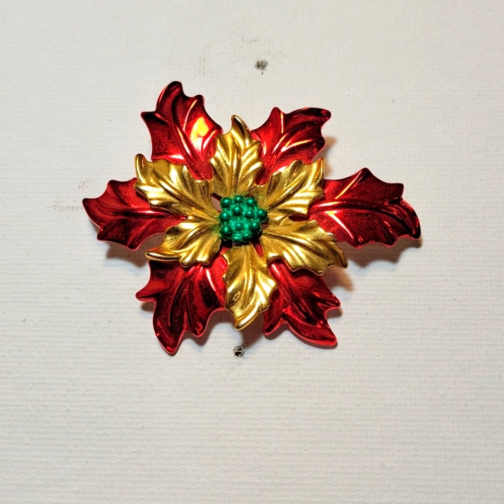 Vintage Poinsettia Brooch